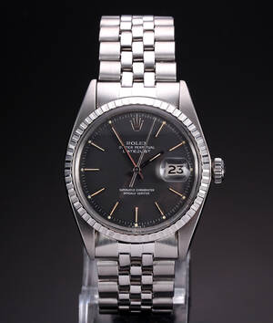 Rolex Datejust. Vintage herrearmbåndsur i stål med dato, ca. 1971 