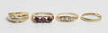 4 vintage ringe af 14 guld, ene med old-cut damanter 4