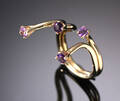 Moderne ametystring i 14 kt. guld