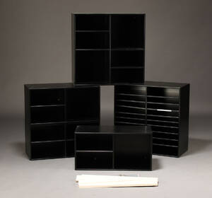 Dansk møbelproducent, fem reolmoduler, sortlakeret 5