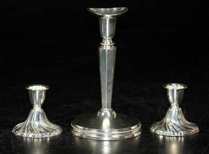 Ljusstakar, 21, silver, vikt totalt ca 260 gr 3