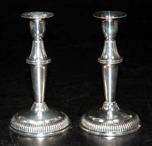 Ljusstakar, ett par, silver, vikt totalt ca 453 gr 2