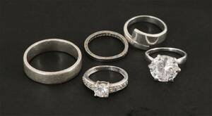 Ringar 5st, sterlingsilver
