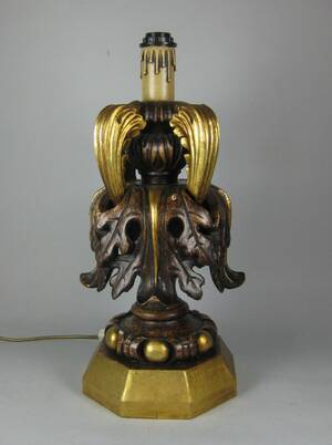 Lampenfuß aus Holz, goldfarbig staffiert Diese Ware steht erneut zur Auktion unter der Warennummer rnrn4869150