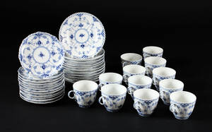 Royal Copenhagen, helblonde musselmalet, kaffeservice