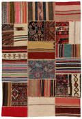 Handknuten persisk matta, patchwork 172 x 117 cm