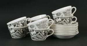 Tekoppar med fat 8st, Gustavsberg