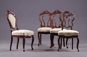 Fire Nyrokoko stole af mahogni 211