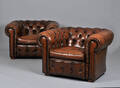 Fåtöljer, ett par, Chesterfield 2