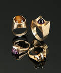 Samling guldringe af 14 kt.