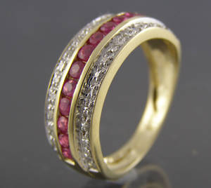 Rubin- og diamantring