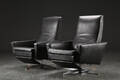 Par lænestole, sort læder, 1960erne. 2