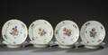 Royal Copenhagen. Fuld Saksisk blomst med takket guldkant. 8 tallerkner 8