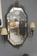 Spegel, med lampetter
