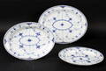 Royal Copenhagen. Musselmalet halvblonde, tre fade 3