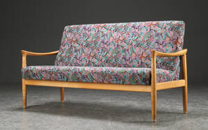 Tre-personers sofa med stel af eg. Fritz Hansen, 1960erne