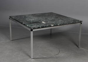 Sofabord med plade af grøntgrå marmor