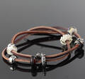 Troldekugler læder armbånd med charms