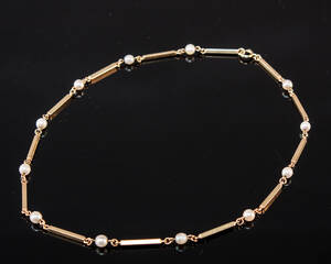 Collier af 14 kt. guld med perler 9,7 gr. 
