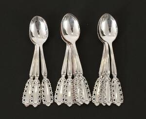 Kaffeskedar 12 st, silver, 1974