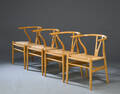 Hans. J. Wegner. Fire Y- stole, model CH-24, egetræ 4