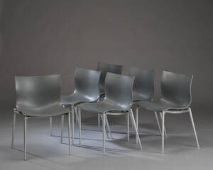 Philippe Starck. Et sæt på seks spisestole model Cameleon 6.