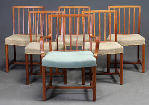 Seks spisestole af mahogni 6