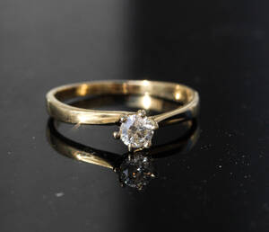 Briljantring, diamant, 0.30 ct, 14K guld