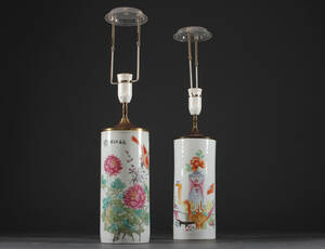 Kinesiske bordlamper, porcelæn 2