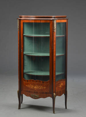 Vitrine, rosentræ, transition stil, 1900-tallet