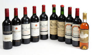 Diverse vin, 10 flasker. 10