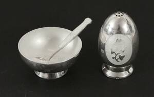 Saltkar och ströare, sterlingsilver, Danmark
