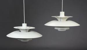 Poul Henningsen. Par PH5 pendler, hvid 2