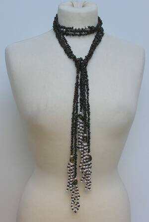 Tre kæder med granater og perler 3