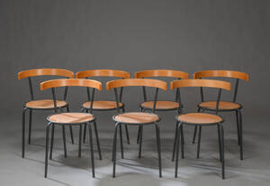 Sæt på syv stole, pulverlakeret stel. 7