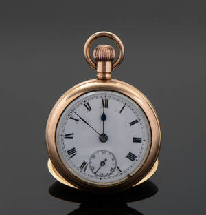 Enkelkapslet damelommeur af guldholdigt metal