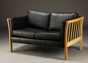 Tre-pers. sofa, tremmestel egetræ