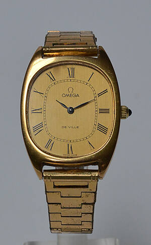 Omega de Ville herrearmbåndsur af forgyldt stål