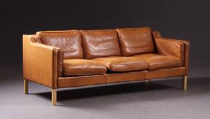 Dansk Møbelproducent, 3 personers læder sofa.