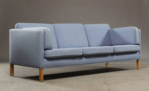 Børge Mogensen, 3-pers. sofa, blåt uld