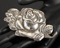 Brosche, Rose in  Silber