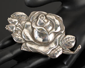 Brosche, Rose in  Silber