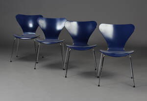 Arne Jacobsen. Fire Syver-stole, Model 3107 4  Denne vare er sat til omsalg under nyt varenummer 4444810