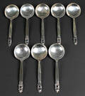 Georg Jensen Konge  Acorn, soppskedar, 8 st