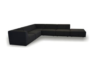 COUZ 151. Modulsofa bestående af 6 moduler, betrukket med slidstærkt SOHO stof i Antrazit. Designet af COUZ DESIGN TEAM