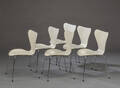  Arne Jacobsen. Seks Syverstole model 3107, hvid 6