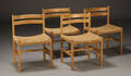 Fuglsang. Fire spisestole, egetræ, 1960erne 4