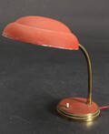 Bordlampe af emaljeret metal og messing