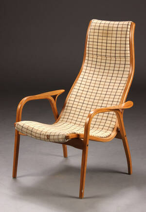 Yngve Ekström. Højrygget lænestol, model Lamino