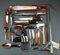 20 diverse jagtdolke, knive mm.